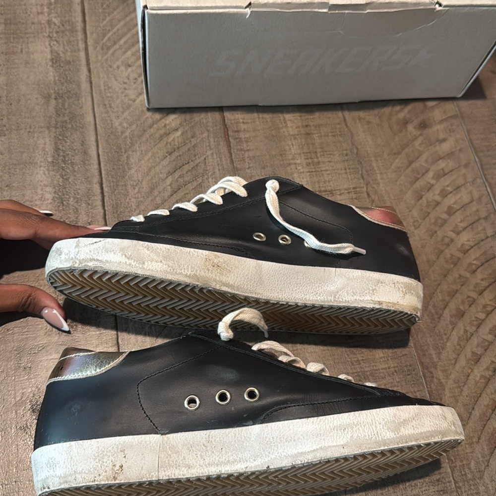 Golden Goose Black and Gold Super Star Classic Sneakers - Picture 7 of 7